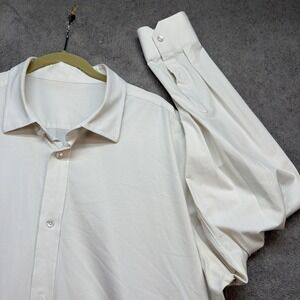 Paul Simon Shirt White Button Up Long Sleeve Stretch Comfort Office Wear XXL